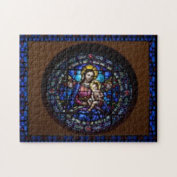 Decorative Madonna And Child Jigsaw Puzzle by justcrosses at Zazzle