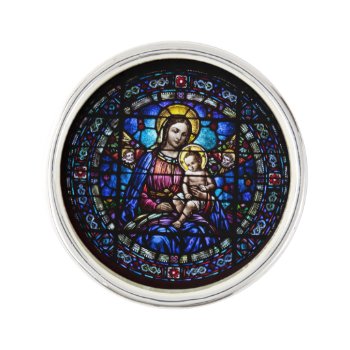 Decorative Madonna And Child Lapel Pin by justcrosses at Zazzle