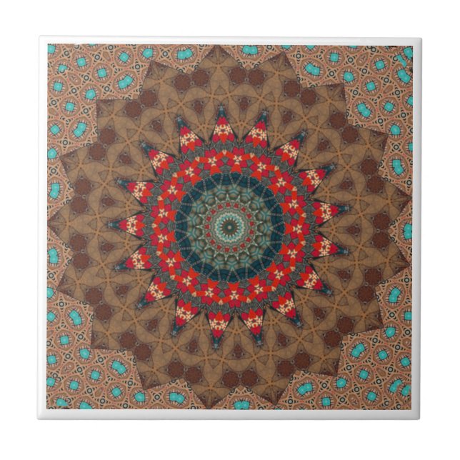  Decorative Mandala  Ceramic Tile (Front)