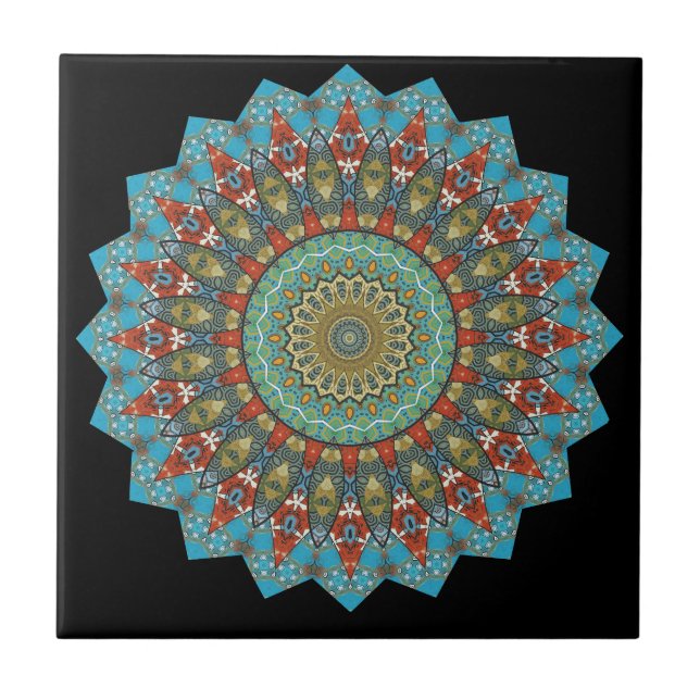  Decorative Mandala  Ceramic Tile (Front)