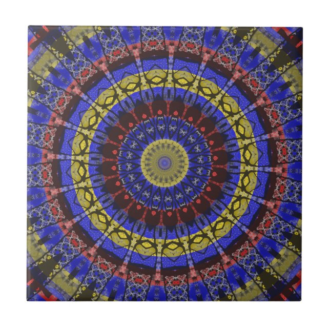 Decorative Mandala  Ceramic Tile (Front)