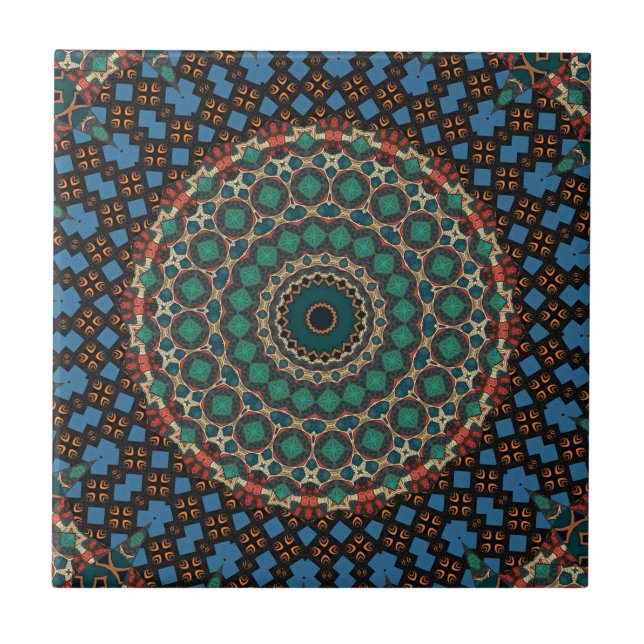  Decorative Mandala  Ceramic Tile (Front)