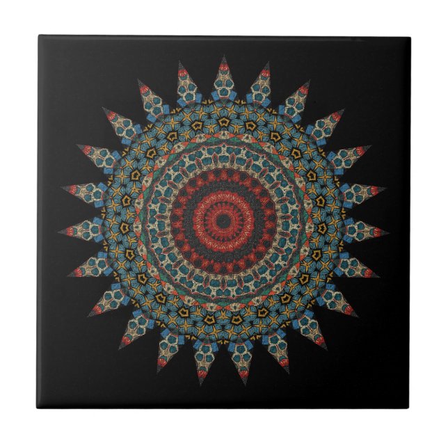  Decorative Mandala  Ceramic Tile (Front)