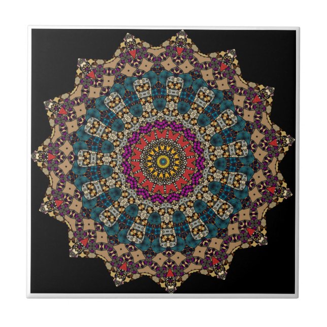  Decorative Mandala  Ceramic Tile (Front)