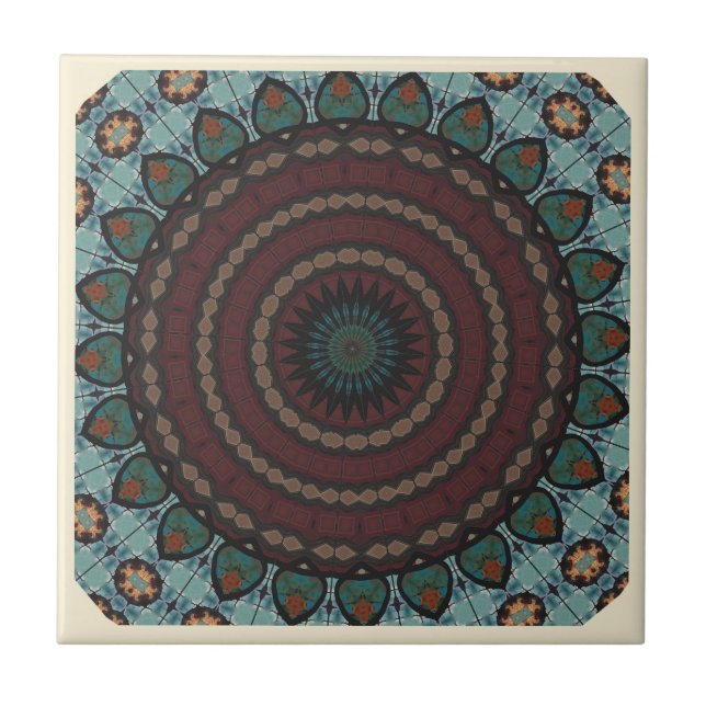  Decorative Mandala  Ceramic Tile (Front)