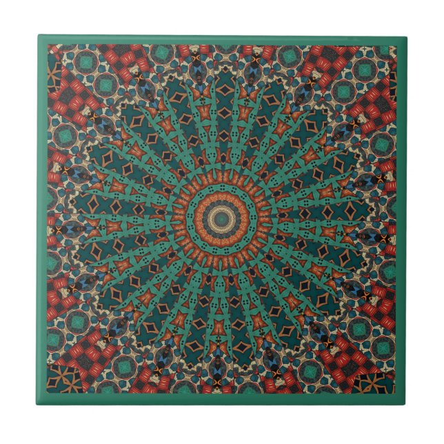  Decorative Mandala  Ceramic Tile (Front)