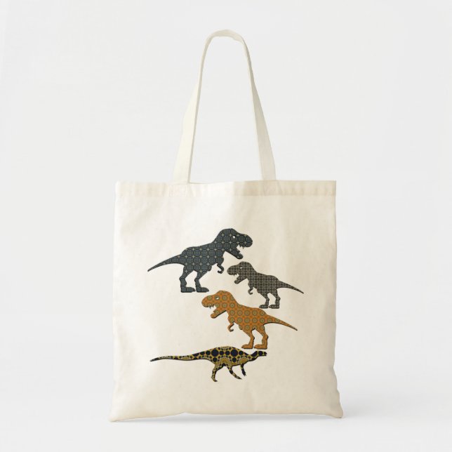  Decorative Mandala Dinosaur Tote Bag (Front)