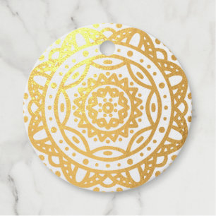 decorative mandala elegant script foil foil favor tags