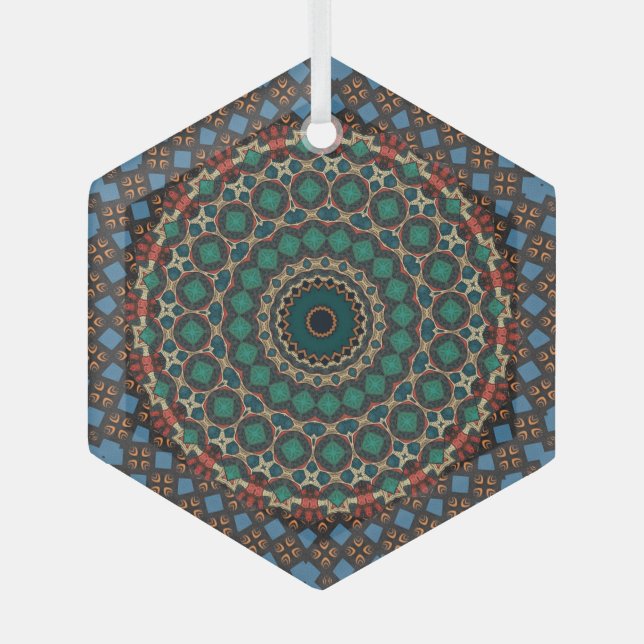  Decorative Mandala  Glass Ornament (Front)