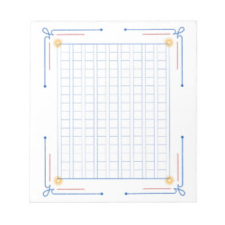 Decorative manuscript paper <Blue> 144 words [bl01 Notepad