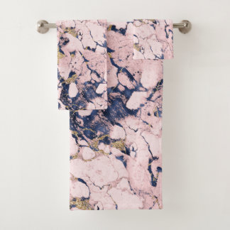 Decorative marble on bath towel set