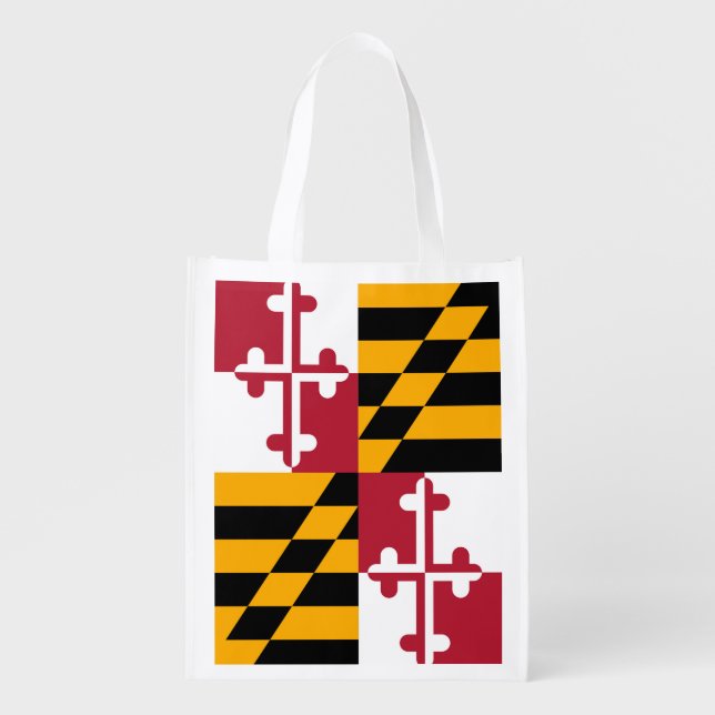Decorative Maryland State Flag Grocery Bag (Front)