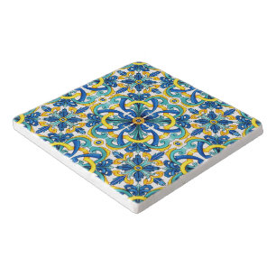 Decorative Mediterranean Yellow Blue Kitchen Trivet