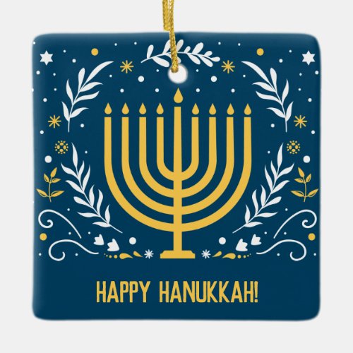 Decorative Menorah Hanukkah Ceramic Ornament