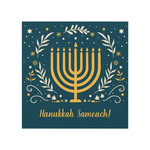 Decorative Menorah Hanukkah Wood Wall Art