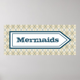 Decorative Mermaid Sign Poster