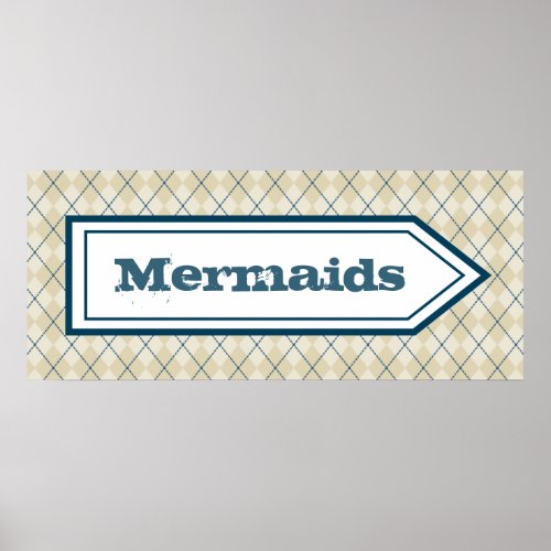 Decorative Mermaid Sign Poster