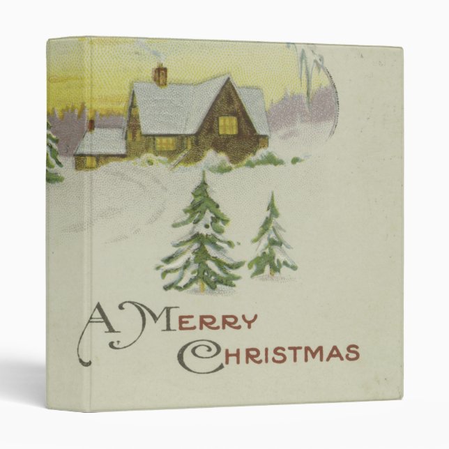 Decorative Merry Christmas 3 Ring Binder (Front/Spine)