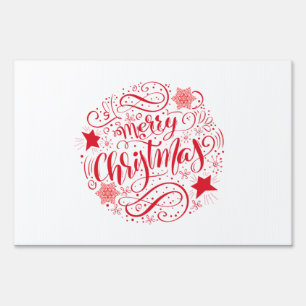 Decorative Merry Christmas Circle Sign