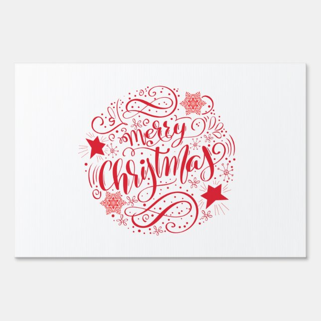 Decorative Merry Christmas Circle Sign (Front)