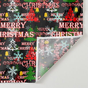 Decorative Merry Christmas Text Pattern Design Tapestry