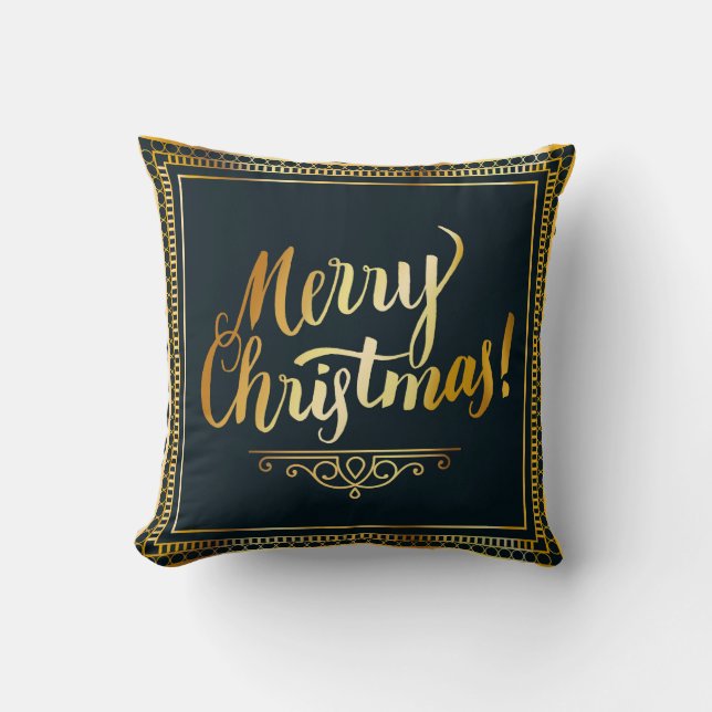 Decorative Merry Christmas Throw Pillow (Front)