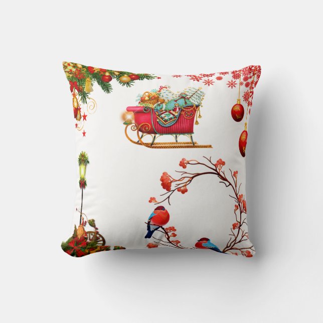 Decorative Merry Christmas Throw Pillow (Front)