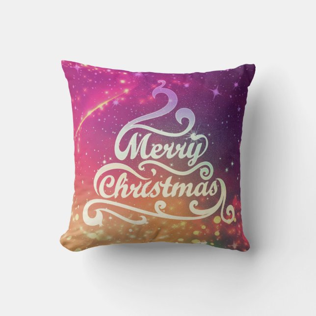 Decorative Merry Christmas Throw Pillow (Front)