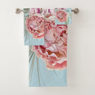 Decorative modern and stylish Flamingo floral blue Bath Towel Set