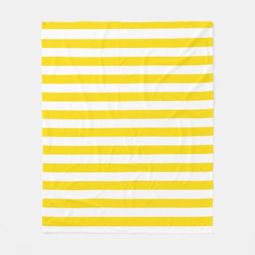 Decorative Modern Elegant Yellow White Striped Fleece Blanket