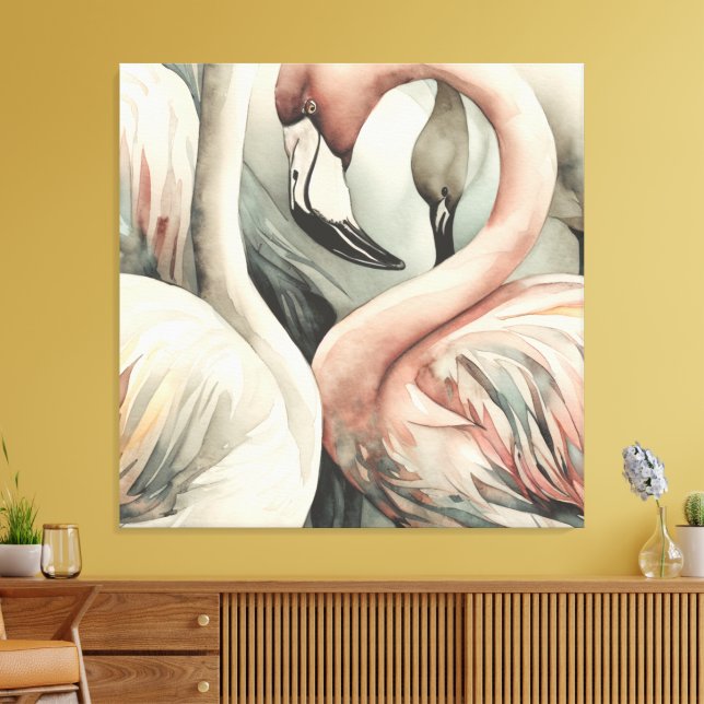 Decorative Modern Stylish Flamingo Canvas Print (Insitu(LivingRoom))