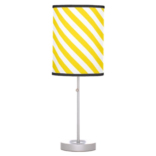 Decorative Modern Trend Colors Yellow White Stripe Table Lamp
