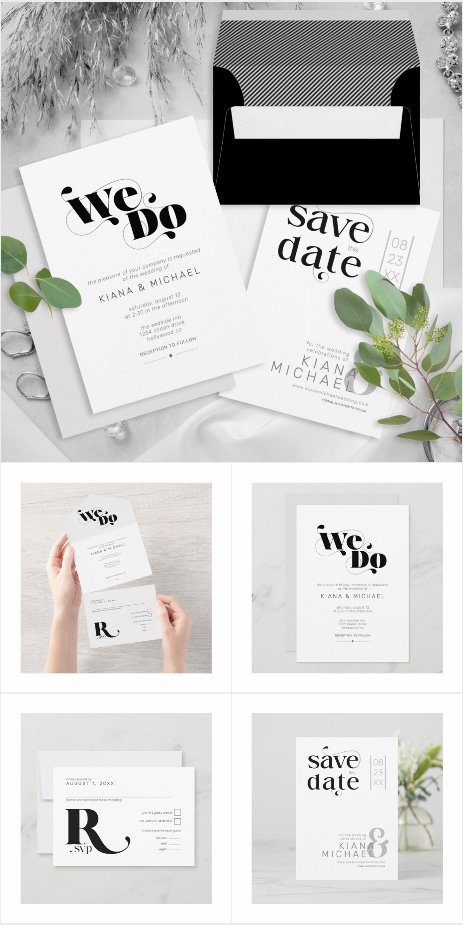 Decorative Modern Wedding B&W