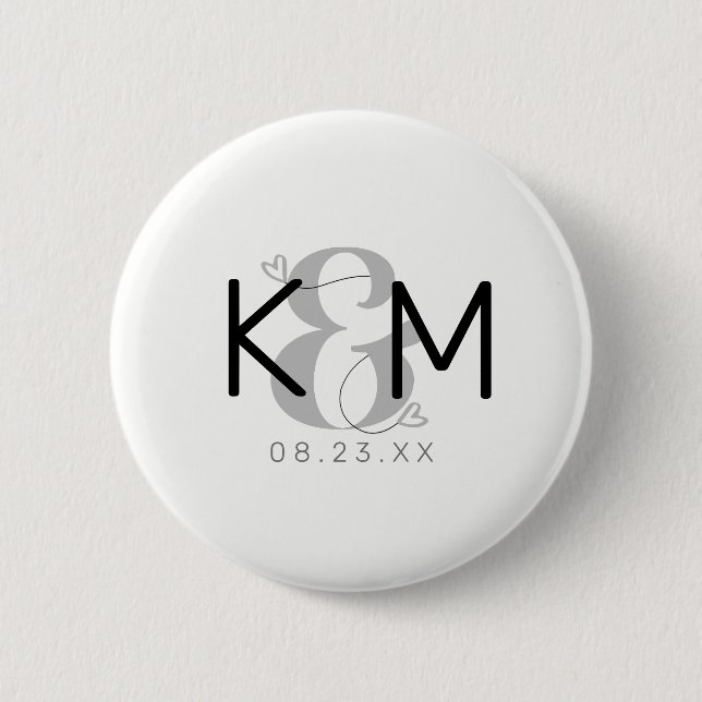 Decorative Modern Wedding ID887 Button (Front)