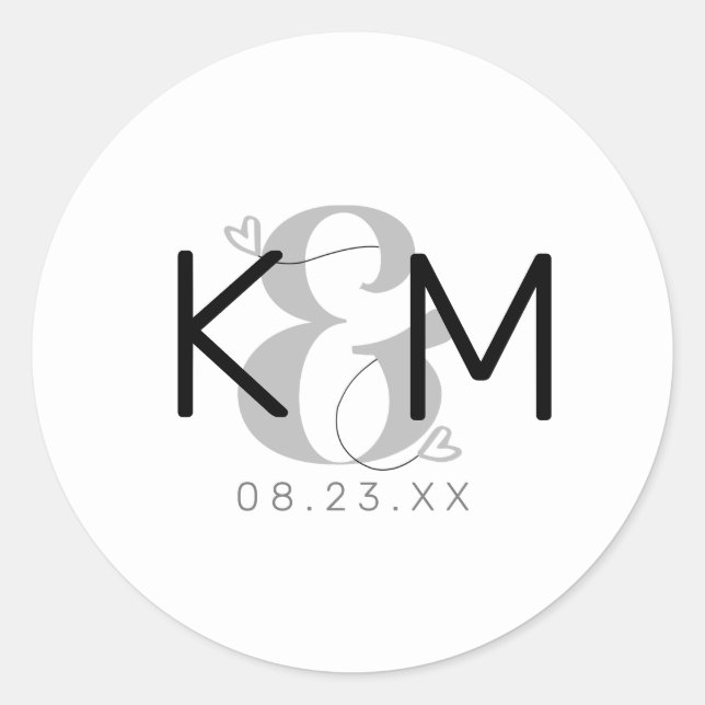 Decorative Modern Wedding ID887 Classic Round Sticker (Front)