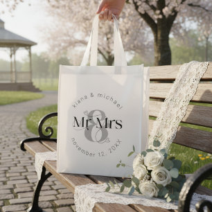 Decorative Modern Wedding Mr & Mrs ID887 Grocery Bag