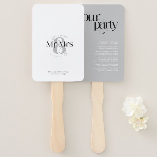 Decorative Modern Wedding Mr  Mrs ID887 Hand Fan