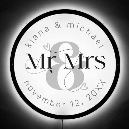 Decorative Modern Wedding Mr  Mrs ID887 LED Sign