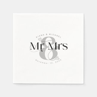 Decorative Modern Wedding Mr Mrs ID887 Napkins