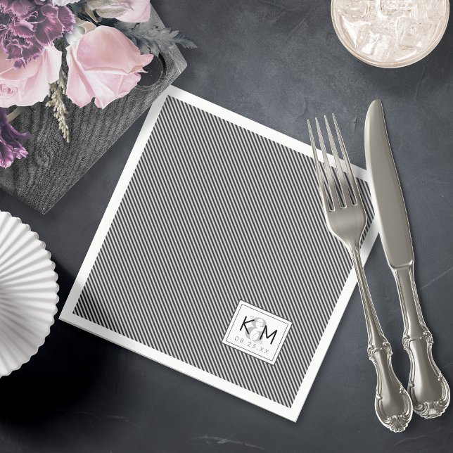 Decorative Modern Wedding Pinstripe ID887 Napkins (Creator Uploaded)