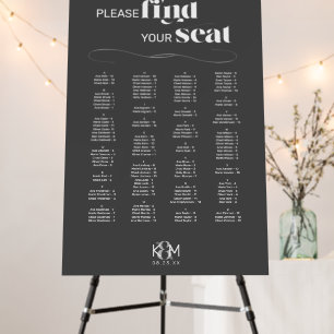 Decorative Modern Wedding Seating Chart ID887 Foam Board