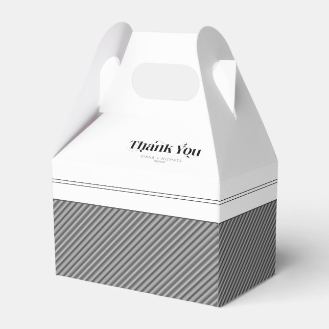 Decorative Modern Wedding Thank You ID887 Favor Boxes (Front Side)