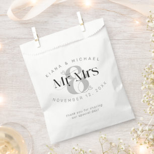Decorative Modern Wedding Thank You Mr & Mrs ID887 Favor Bag