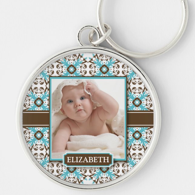 Decorative Mommy's Keychain (chocolate/aqua) (Front)