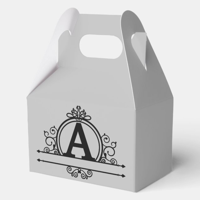 Decorative Monogram A Favor Boxes (Front)