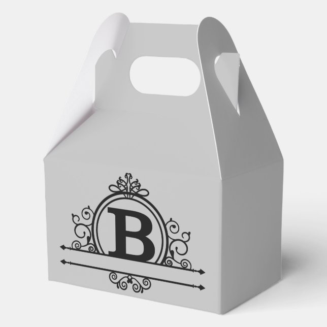Decorative Monogram B Favor Boxes (Front)