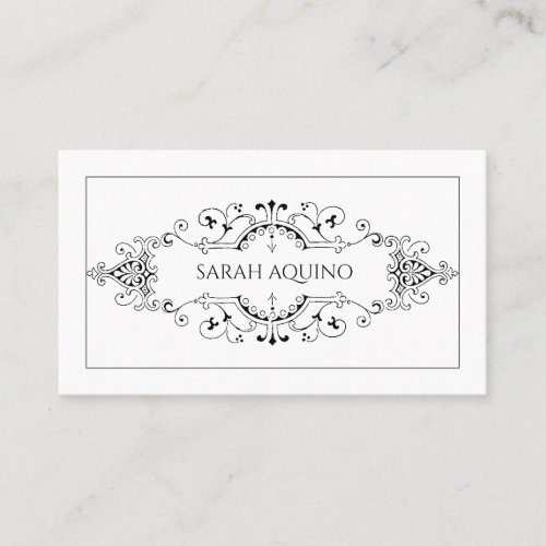 Decorative Monogram Banner Calling Card