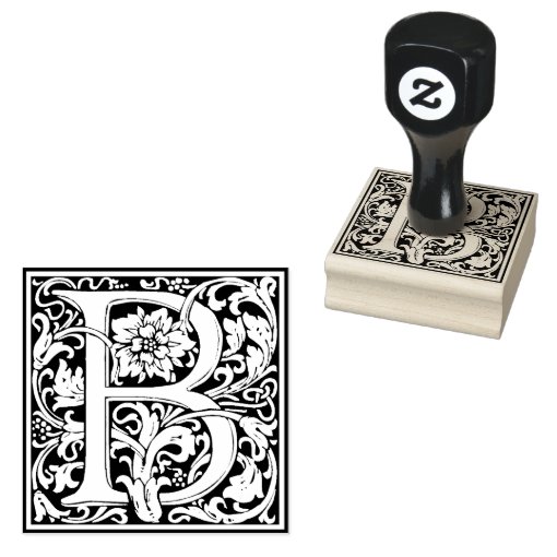 Decorative Monogram Letter B Rubber Stamp | Zazzle