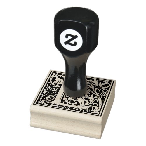 Decorative Monogram Letter E Rubber Stamp