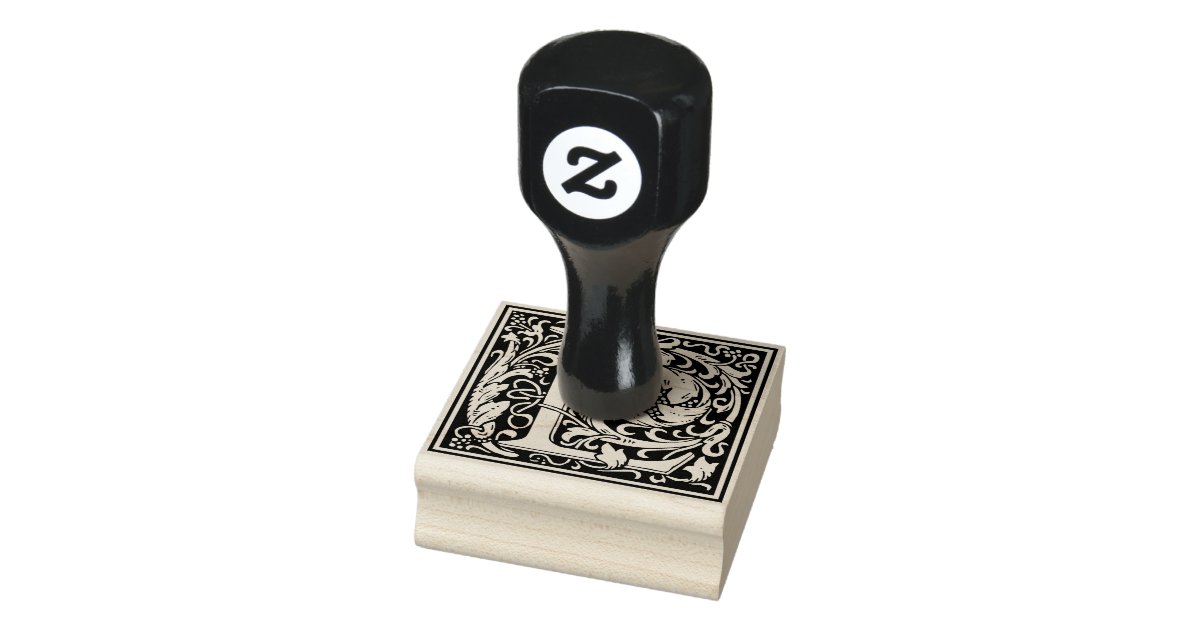 Decorative Monogram Letter L Rubber Stamp Zazzle Com